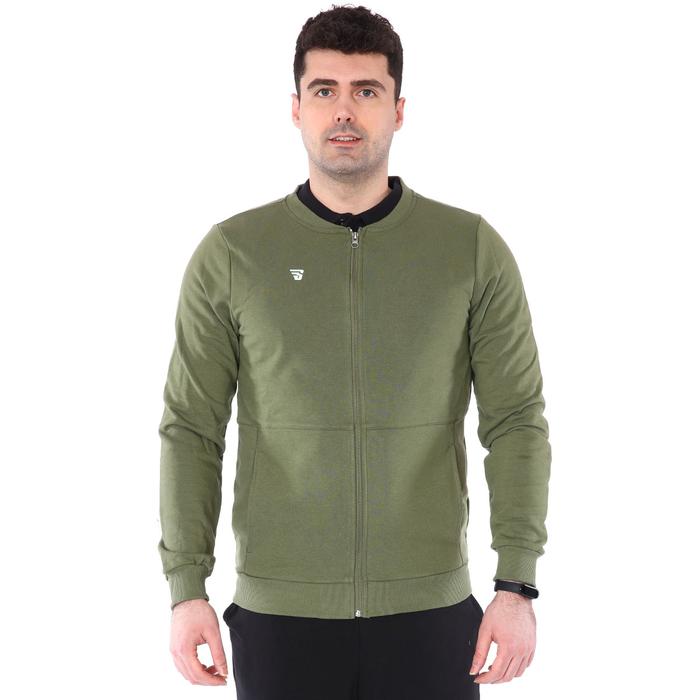 Full Zip Erkek Haki Günlük Stil Sweatshirt TKY100119-HKI 1235397