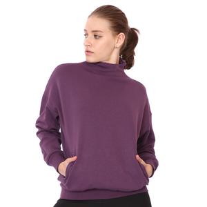 Zip Neck Cotton Kadın Mor Günlük Stil Sweatshirt 21KKTL13D01-MOR