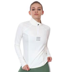 Half Zip Midlayer Kadın Beyaz Koşu Sweatshirt 21KKTP22D01-BYZ