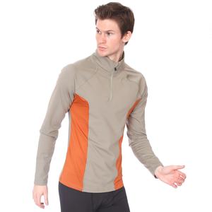 Half Zip Colorblock Midlayer Erkek Gri Koşu Sweatshirt 21KETP22D01-GRI