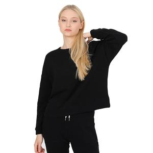 Sports&Loungewear Kadın Siyah Günlük Stil Sweatshirt WJFST01-PUFFY-SYH