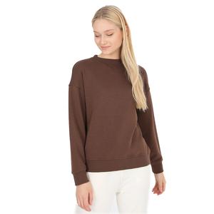 Sports&Loungewear Kadın Kahverengi Günlük Stil Sweatshirt WJFST05-CHIC COCO-KHV