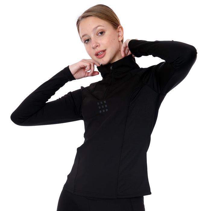 Half Zip Midlayer Kadın Siyah Koşu Sweatshirt 21KKTP22D01-SYH 1315848