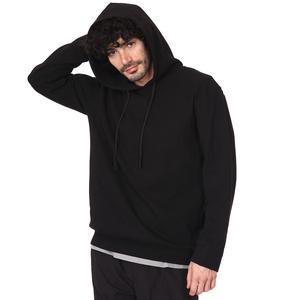Oversize Hoodie Erkek Siyah Günlük Stil Sweatshirt 22YETL13D02-SYH