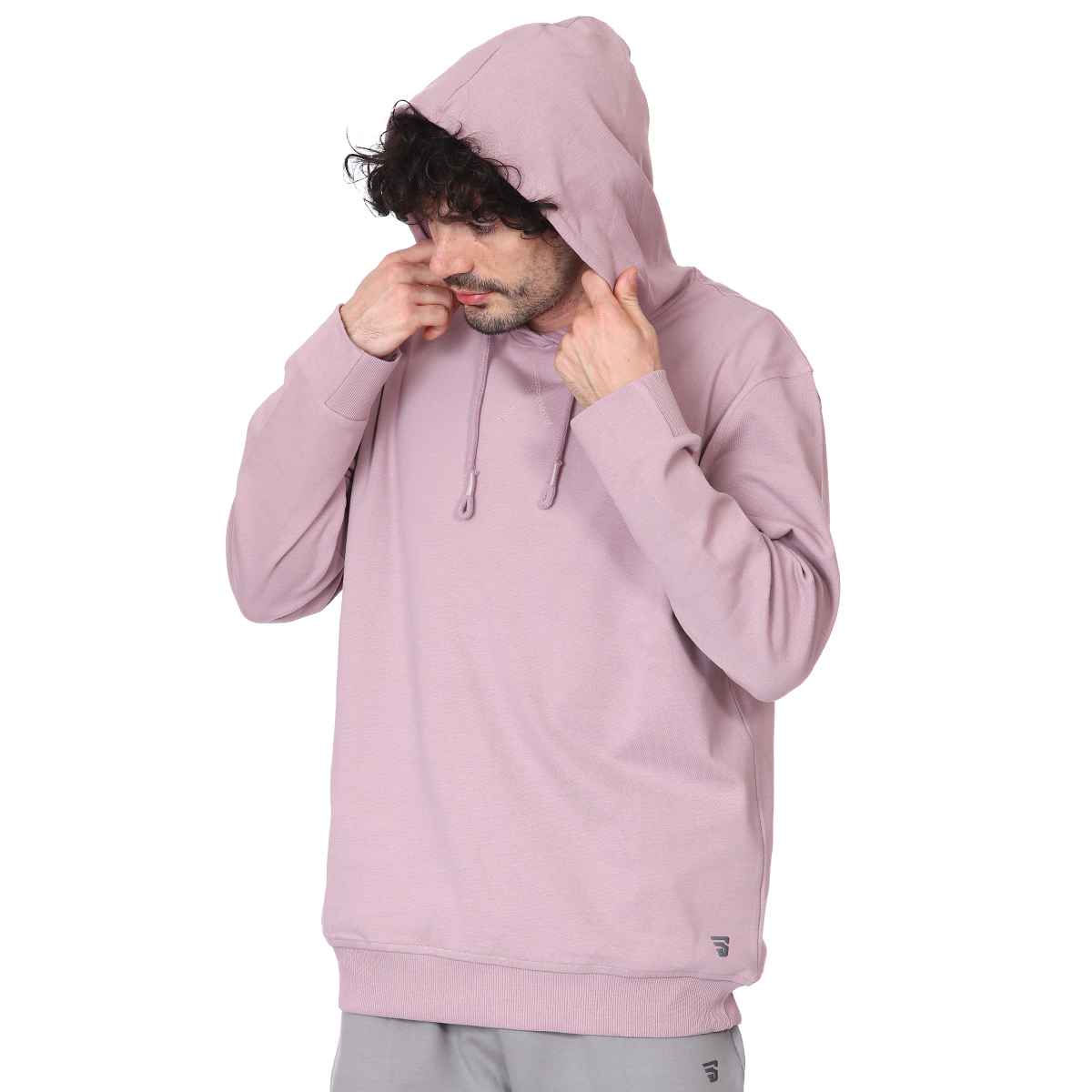 Oversize Hoodie Erkek Pembe Günlük Stil Sweatshirt 22YETL13D02-GUL