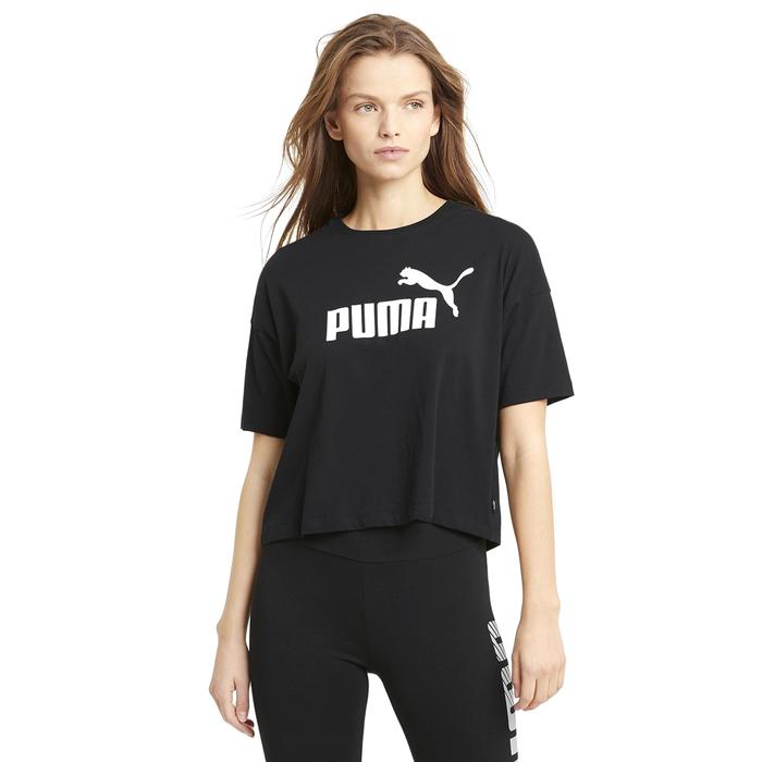 Puma Ess Cropped Logo Kadın Siyah Günlük Stil Sporcu Sütyeni 58686601